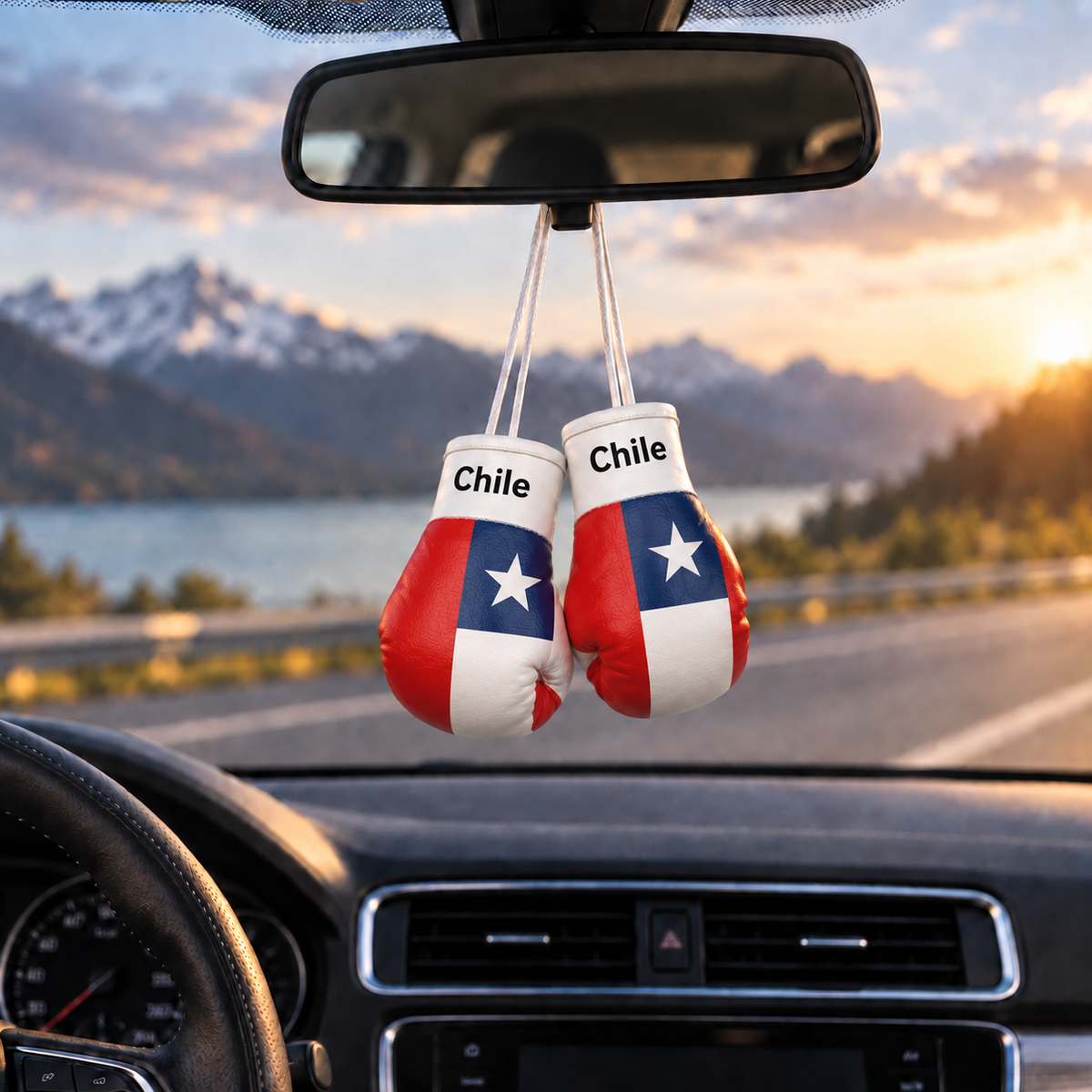 Mini Boxing Gloves Car Mirror Charm — Country Flag Edition