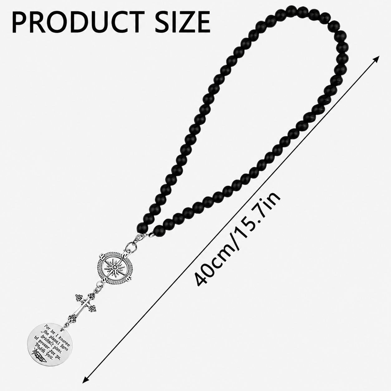 Compass & Cross Car Hanging Pendant — Psalm 91:11
