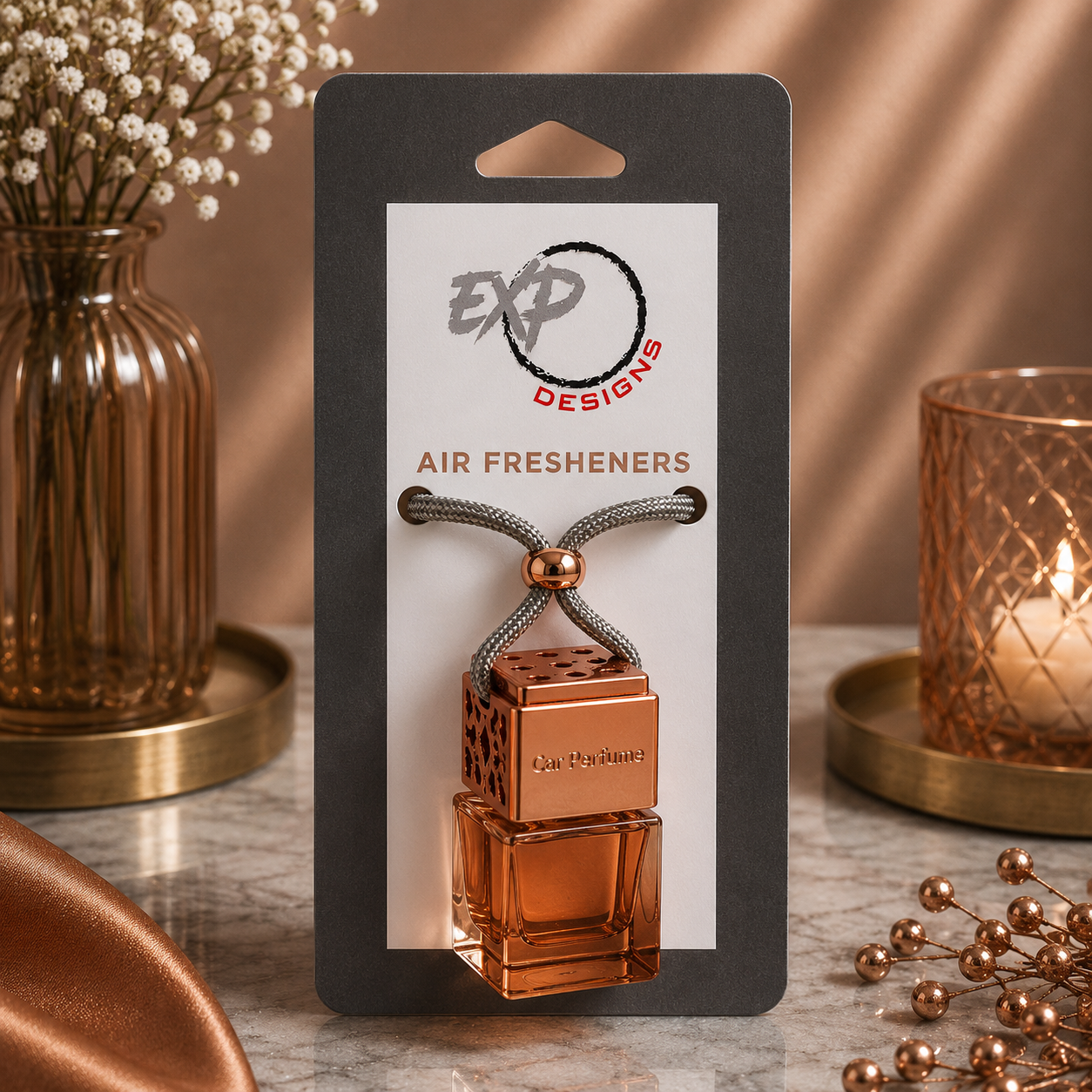 Square Metal Top - Hanging Car Diffuser