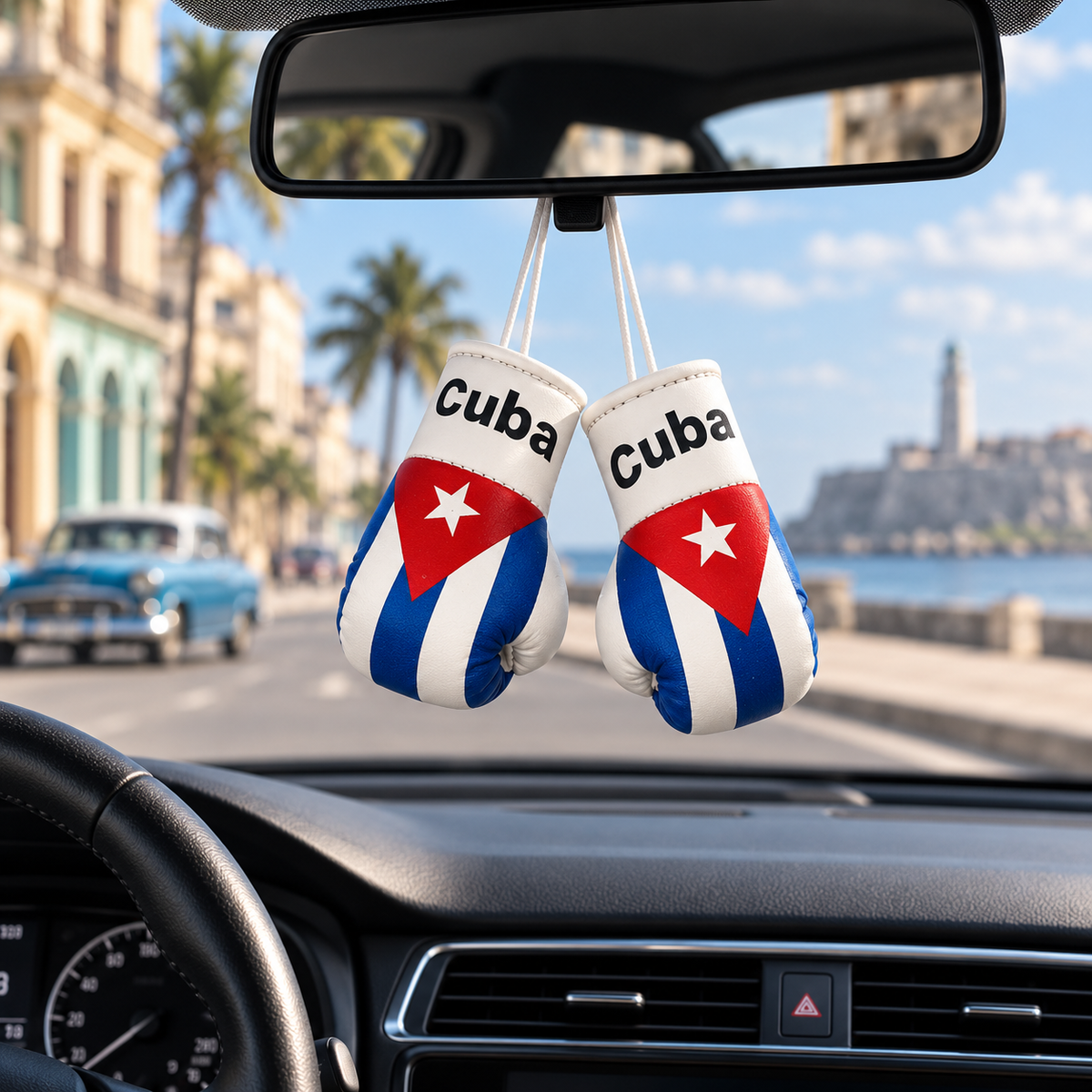 Mini Boxing Gloves Car Mirror Charm — Country Flag Edition