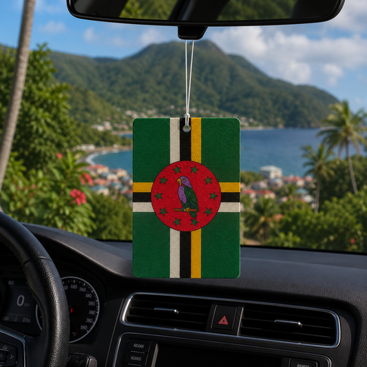 Ambientador con la bandera de Dominica