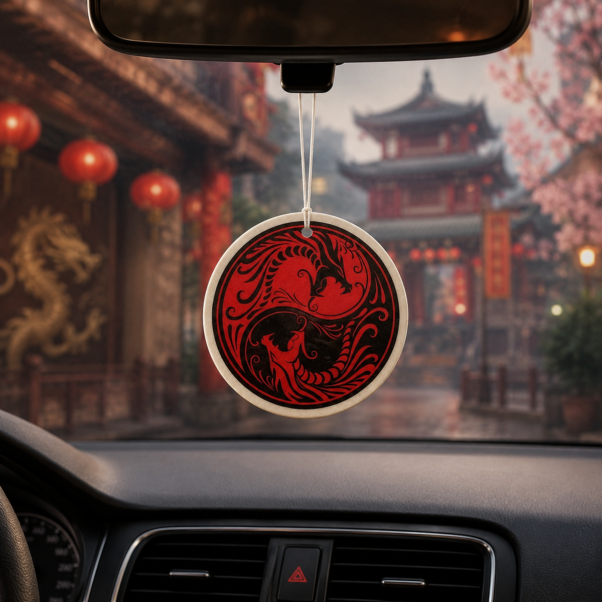 Dragon Yin Yang Round Car Air Freshener