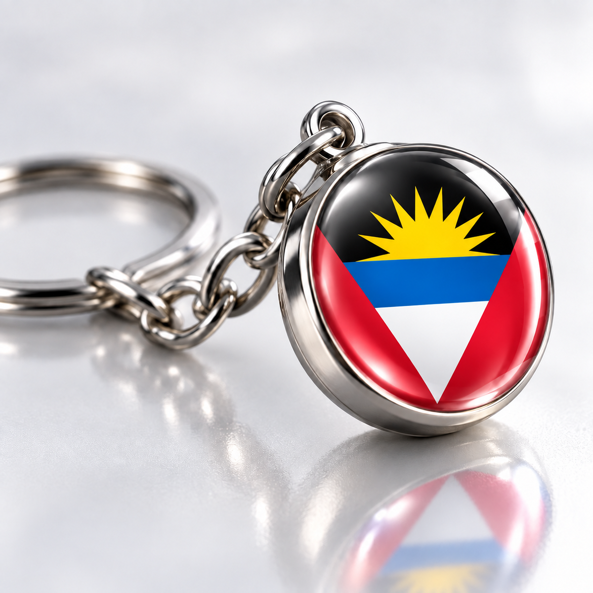 Country Flag Glass Ball Keychain