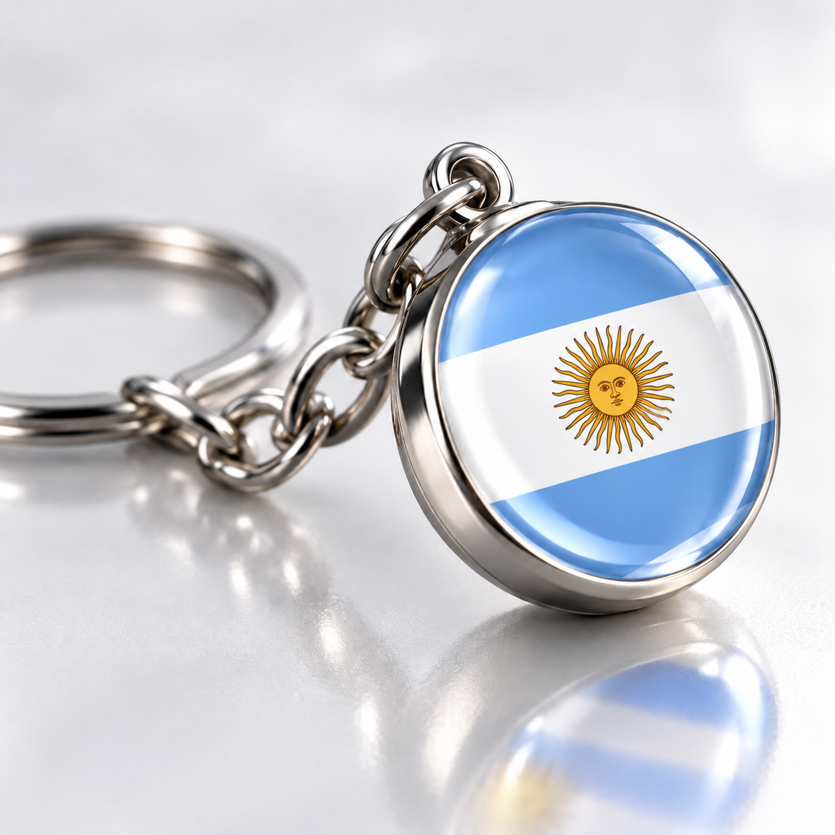 Country Flag Glass Ball Keychain