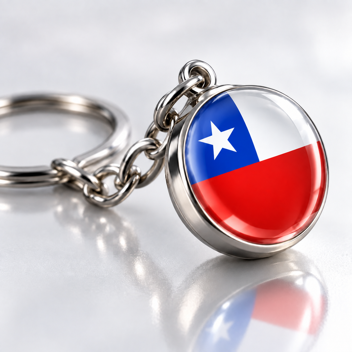 Country Flag Glass Ball Keychain