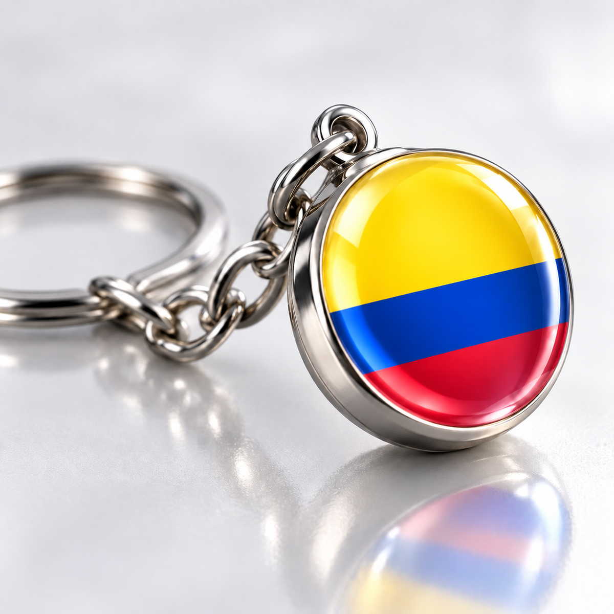 Country Flag Glass Ball Keychain