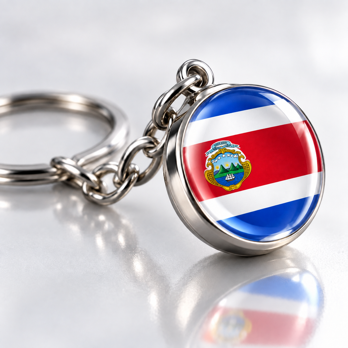 Country Flag Glass Ball Keychain