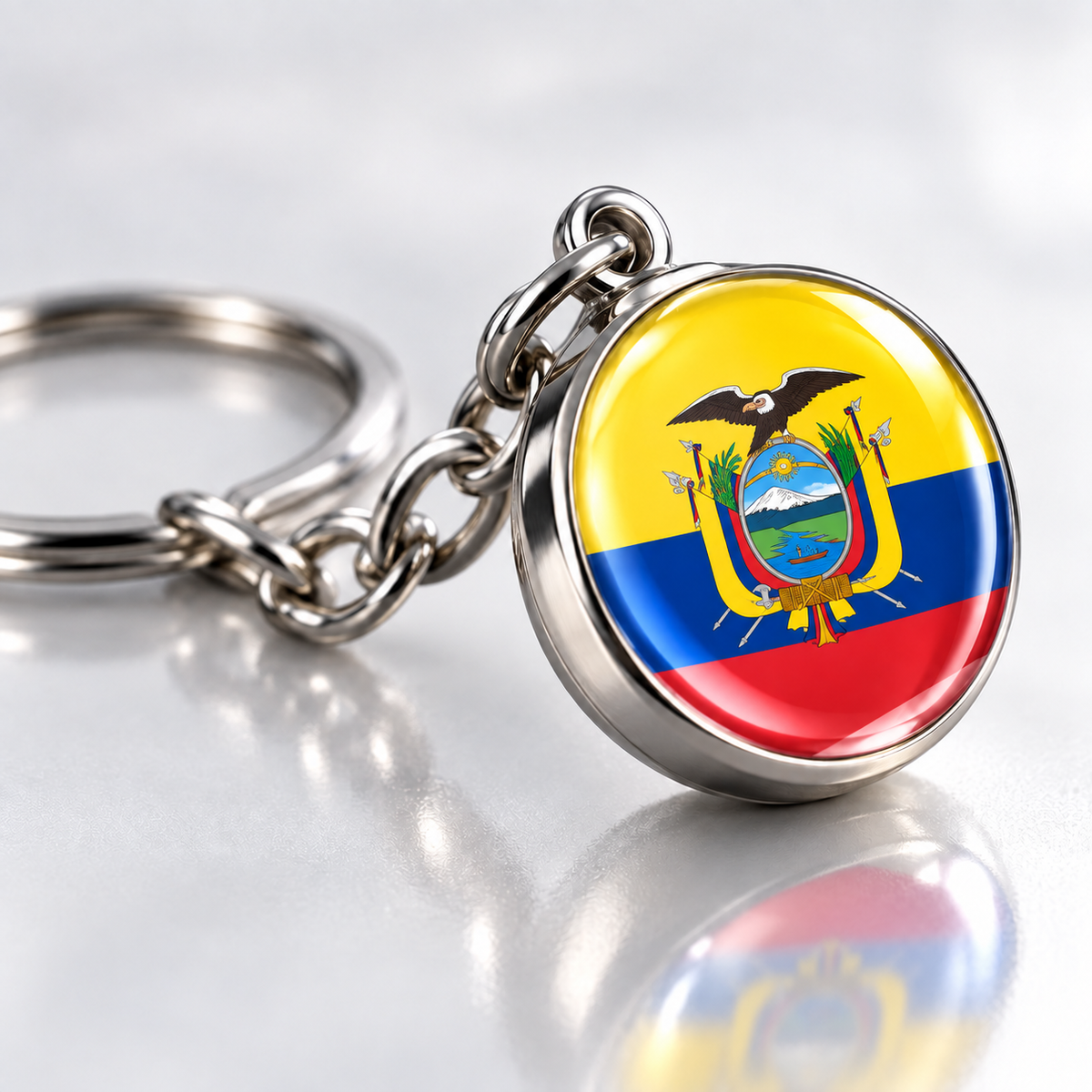 Country Flag Glass Ball Keychain