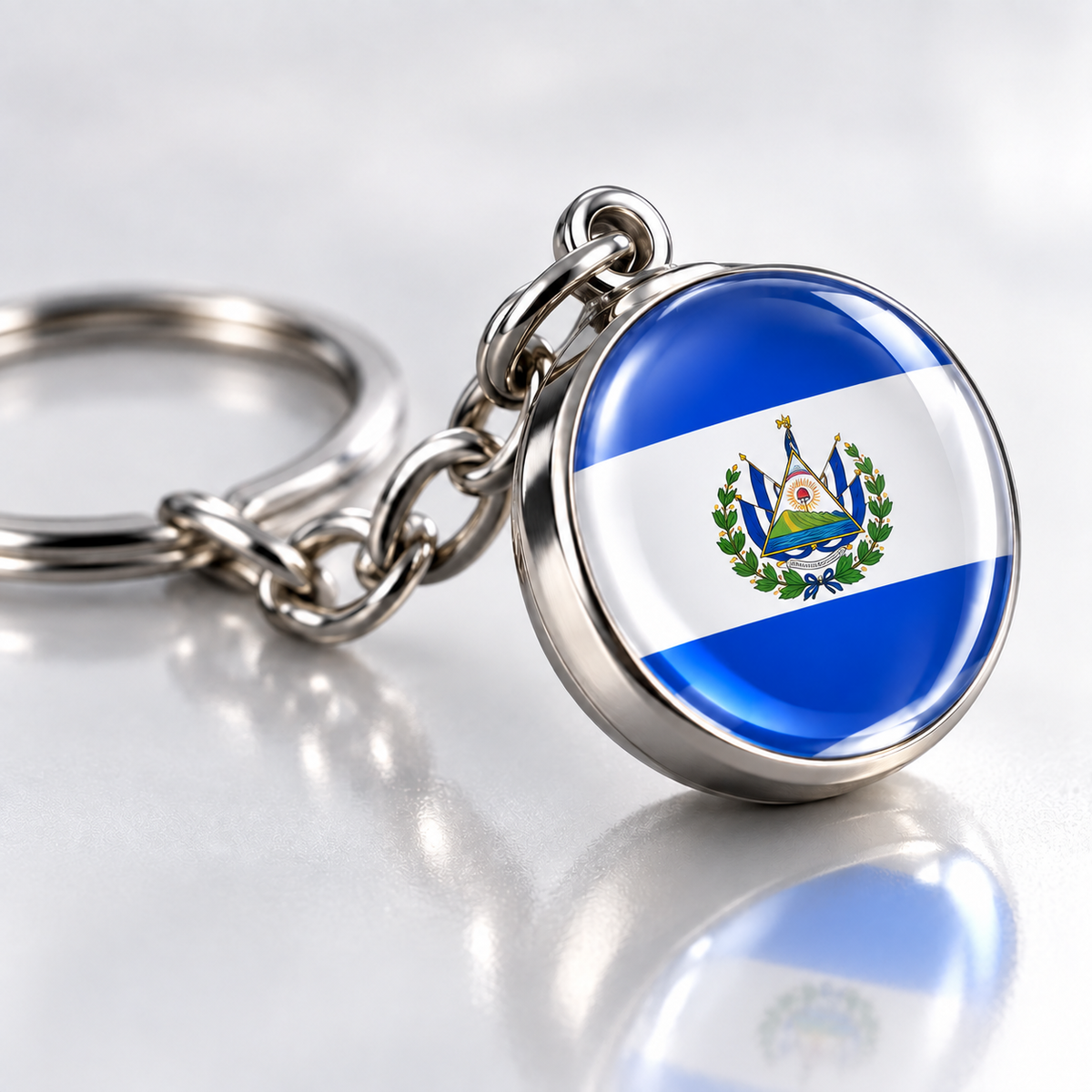 Country Flag Glass Ball Keychain
