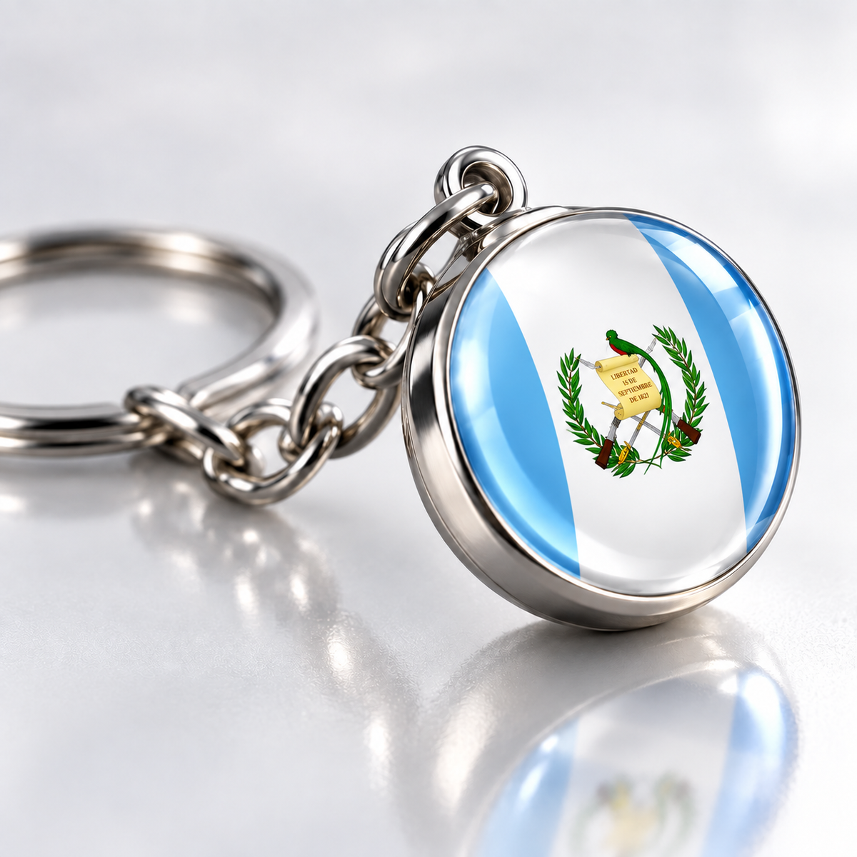 Country Flag Glass Ball Keychain