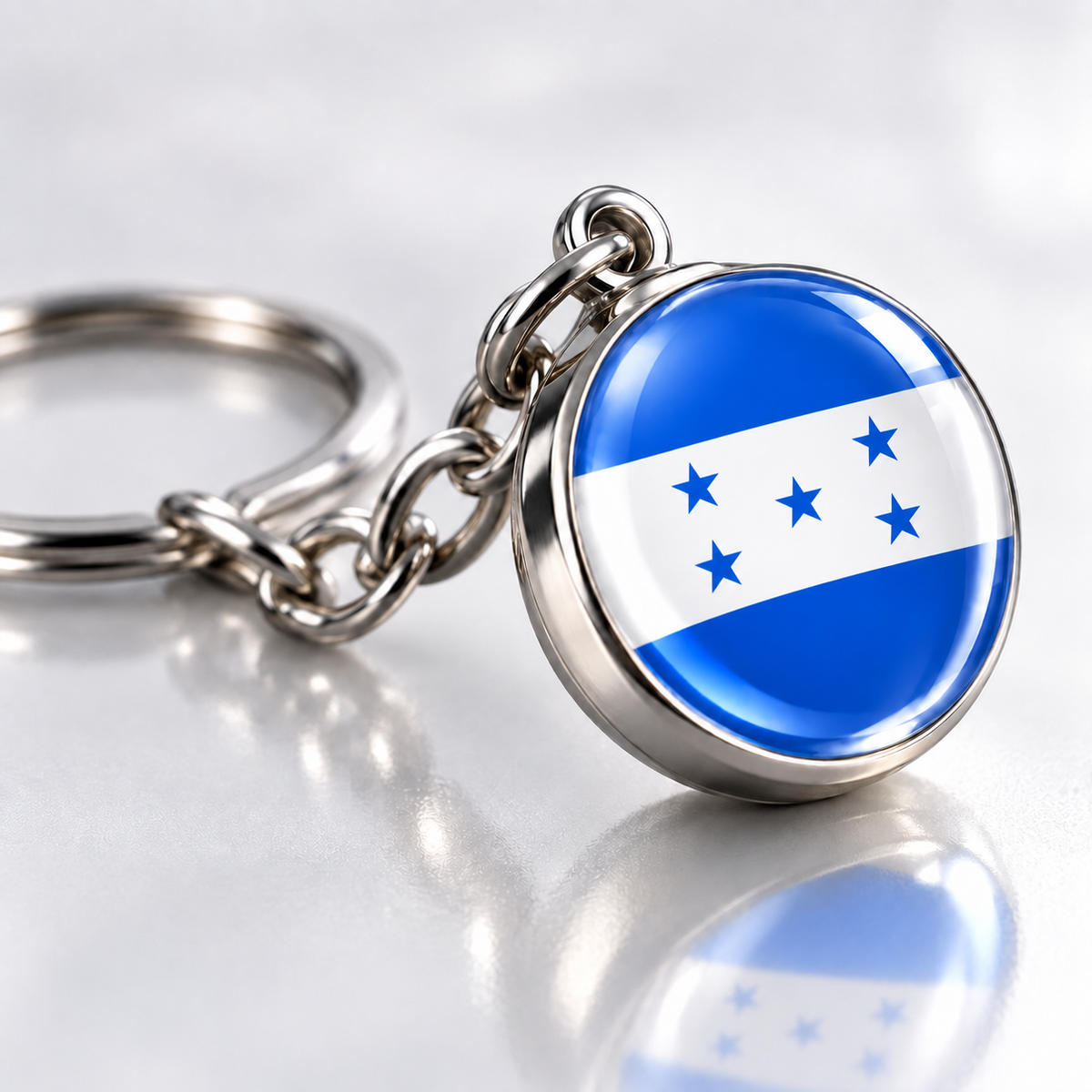 Country Flag Glass Ball Keychain