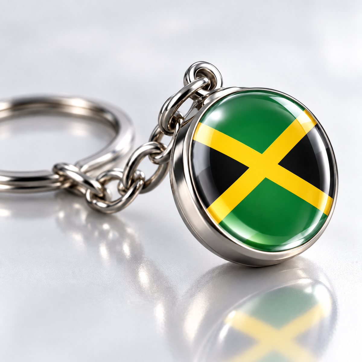 Country Flag Glass Ball Keychain