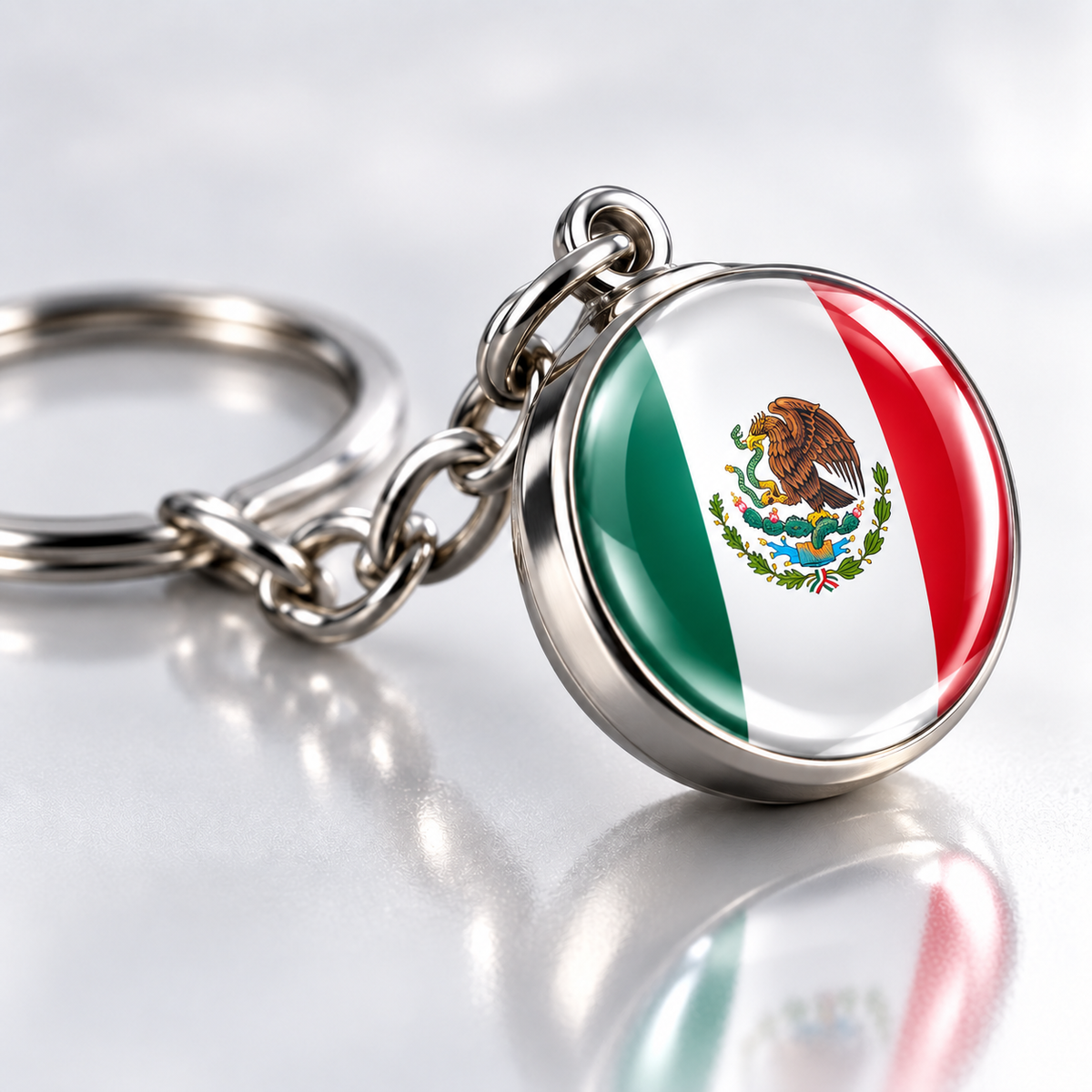 Country Flag Glass Ball Keychain