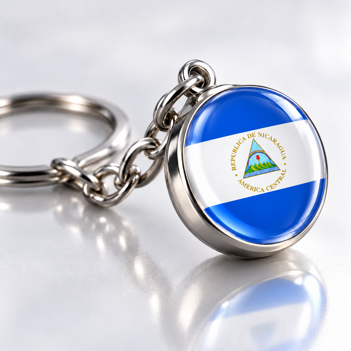 Country Flag Glass Ball Keychain