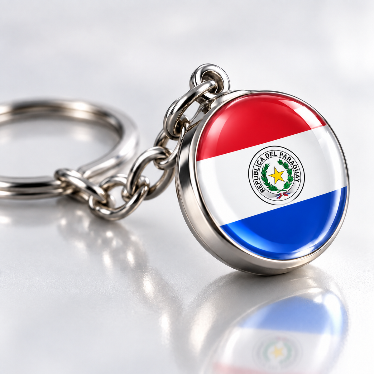Country Flag Glass Ball Keychain