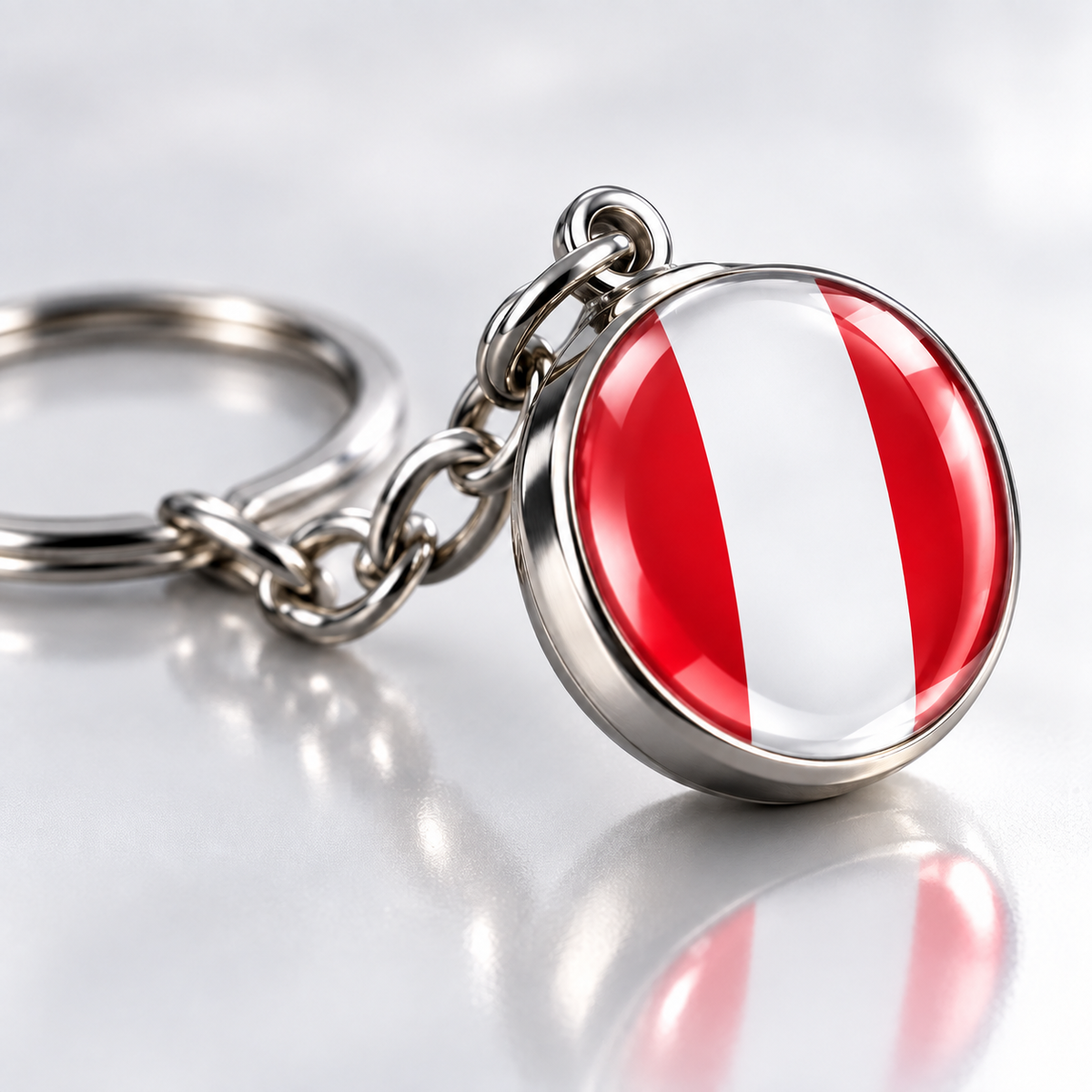 Country Flag Glass Ball Keychain