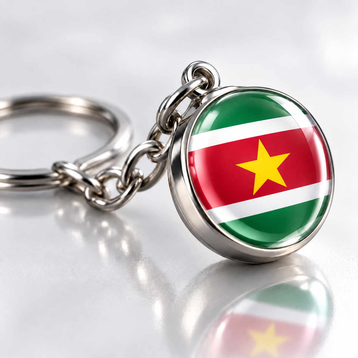 Country Flag Glass Ball Keychain