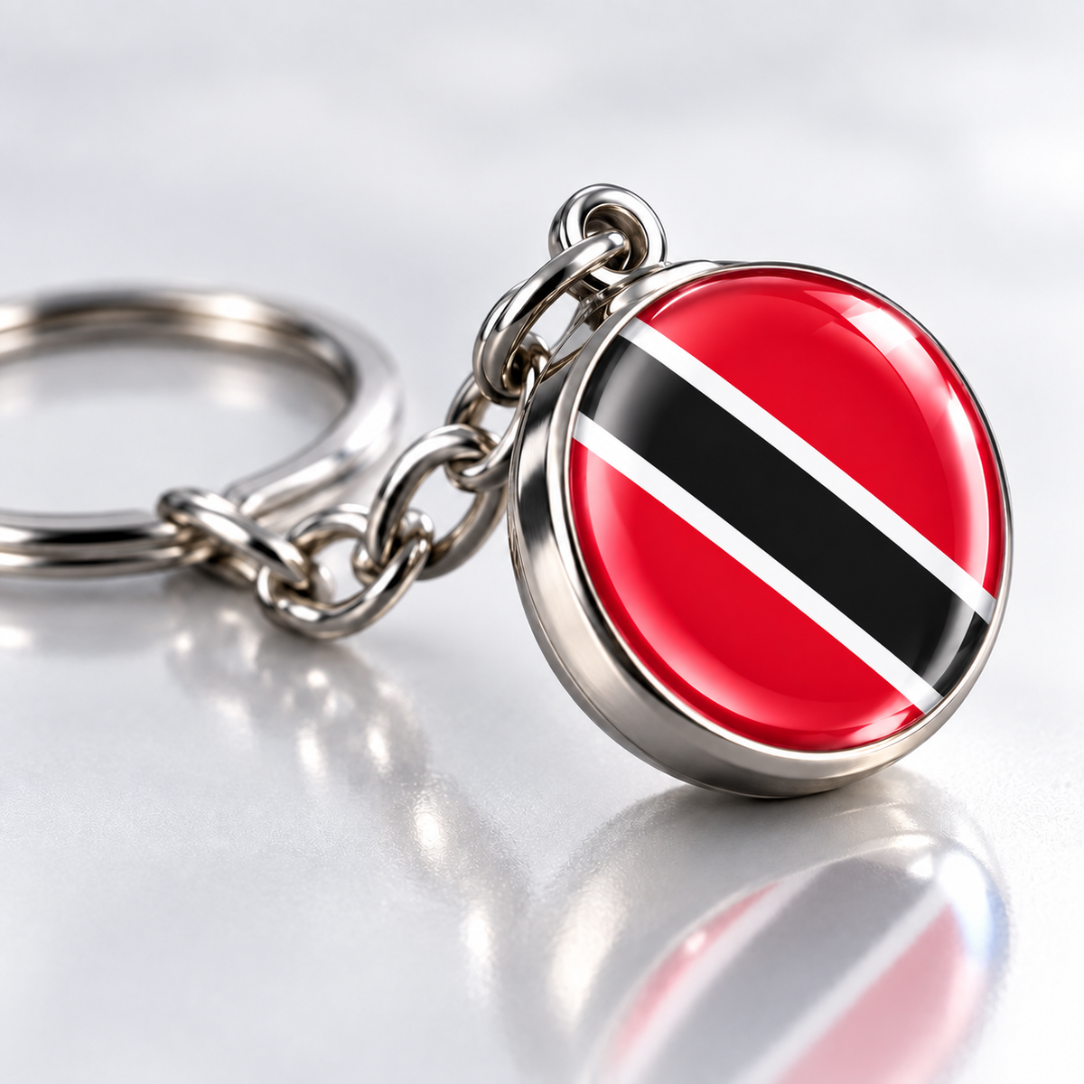 Country Flag Glass Ball Keychain