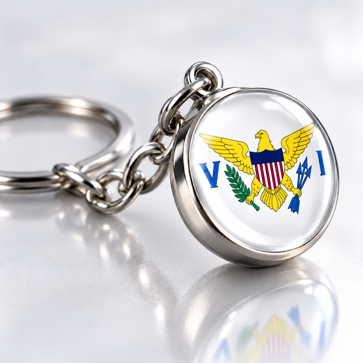 Country Flag Glass Ball Keychain