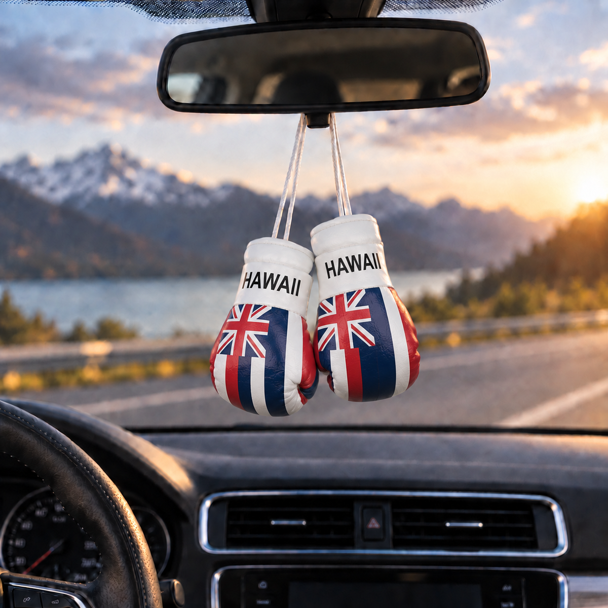 Mini Boxing Gloves Car Mirror Charm — Country Flag Edition