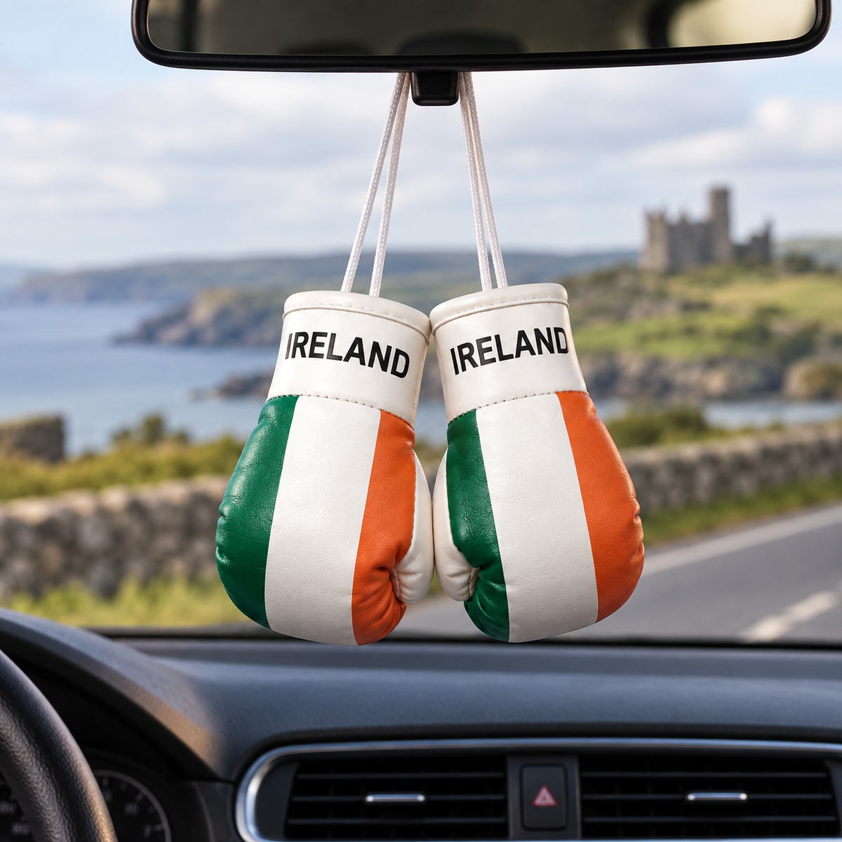 Mini Boxing Gloves Car Mirror Charm — Country Flag Edition