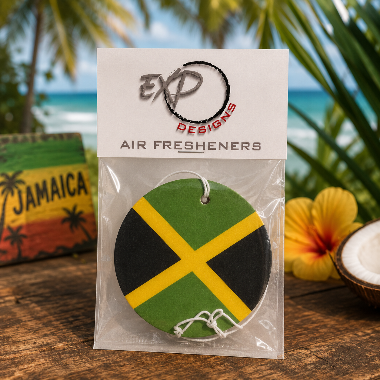 Jamaican Round Flag Freshener