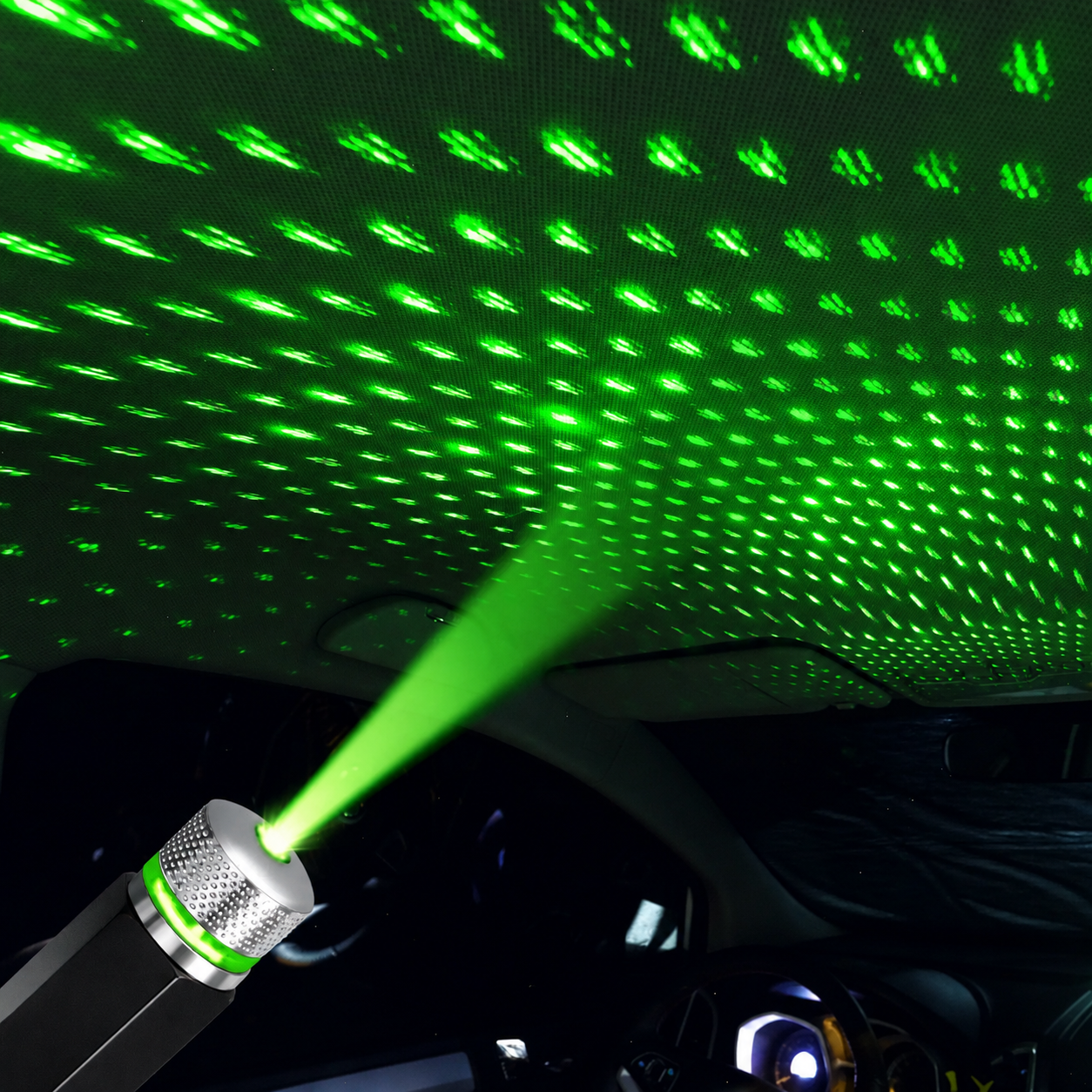 LED Roof Atmosphere Star Projector Light — USB Ambient Night Light for Cars & Home