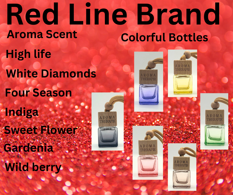 Red Line Brand Scent - Colorful Square Bottle Diffusers