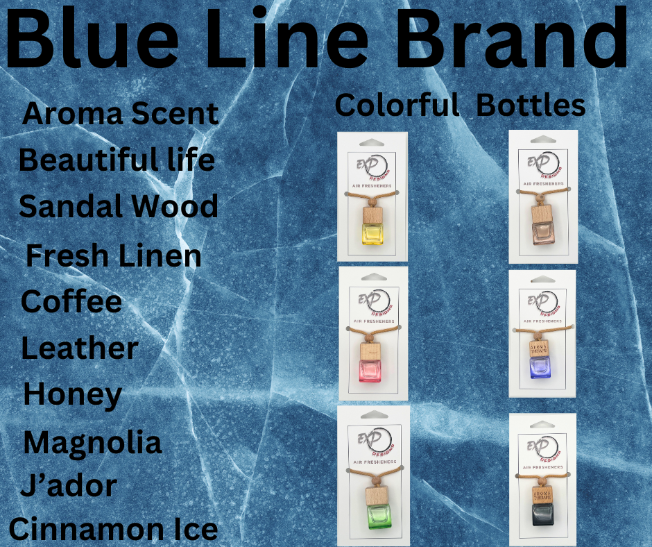 Blue Line Brand Scent - Colorful Square Bottle diffusers