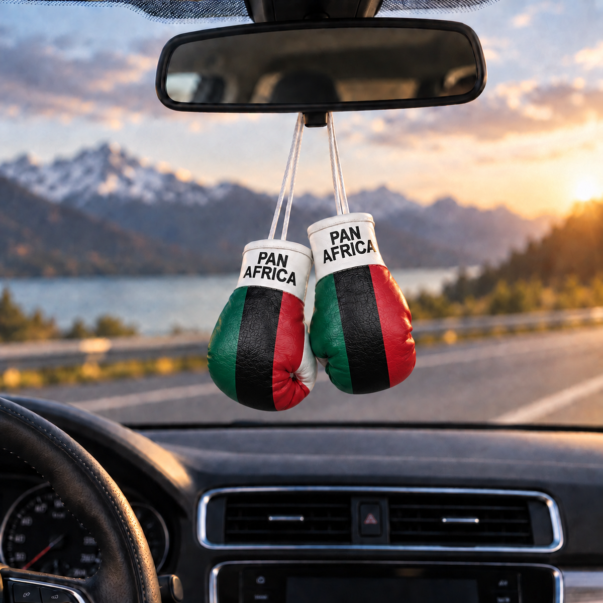 Mini Boxing Gloves Car Mirror Charm — Country Flag Edition