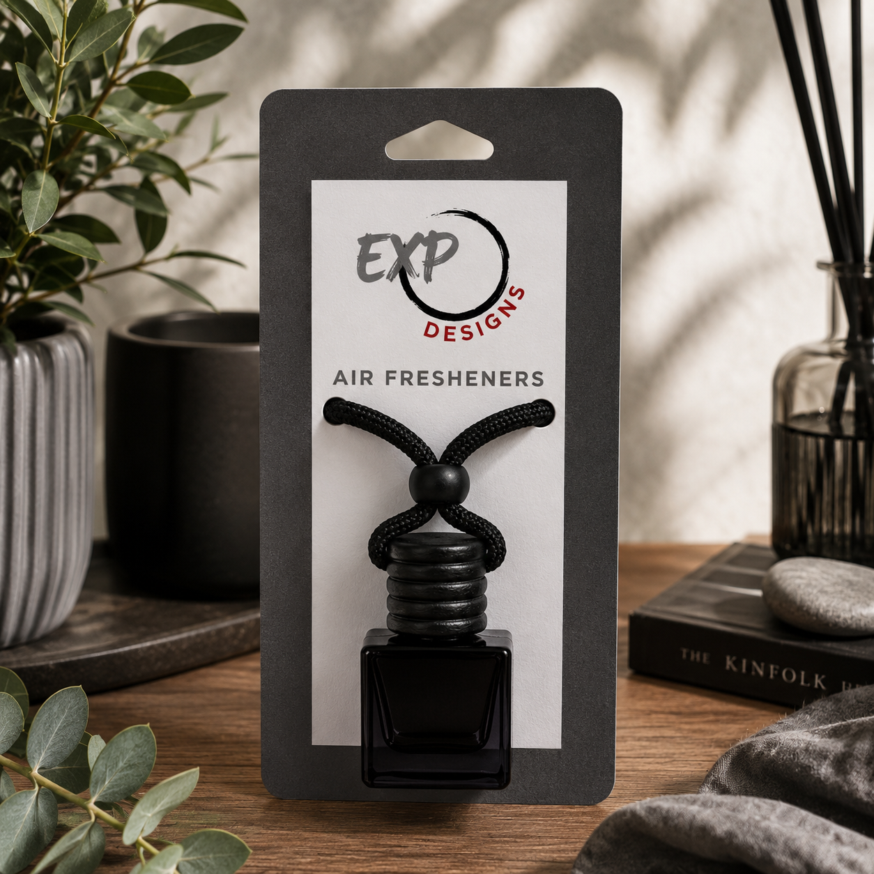 Square Wood Top Hanging Car Diffuser