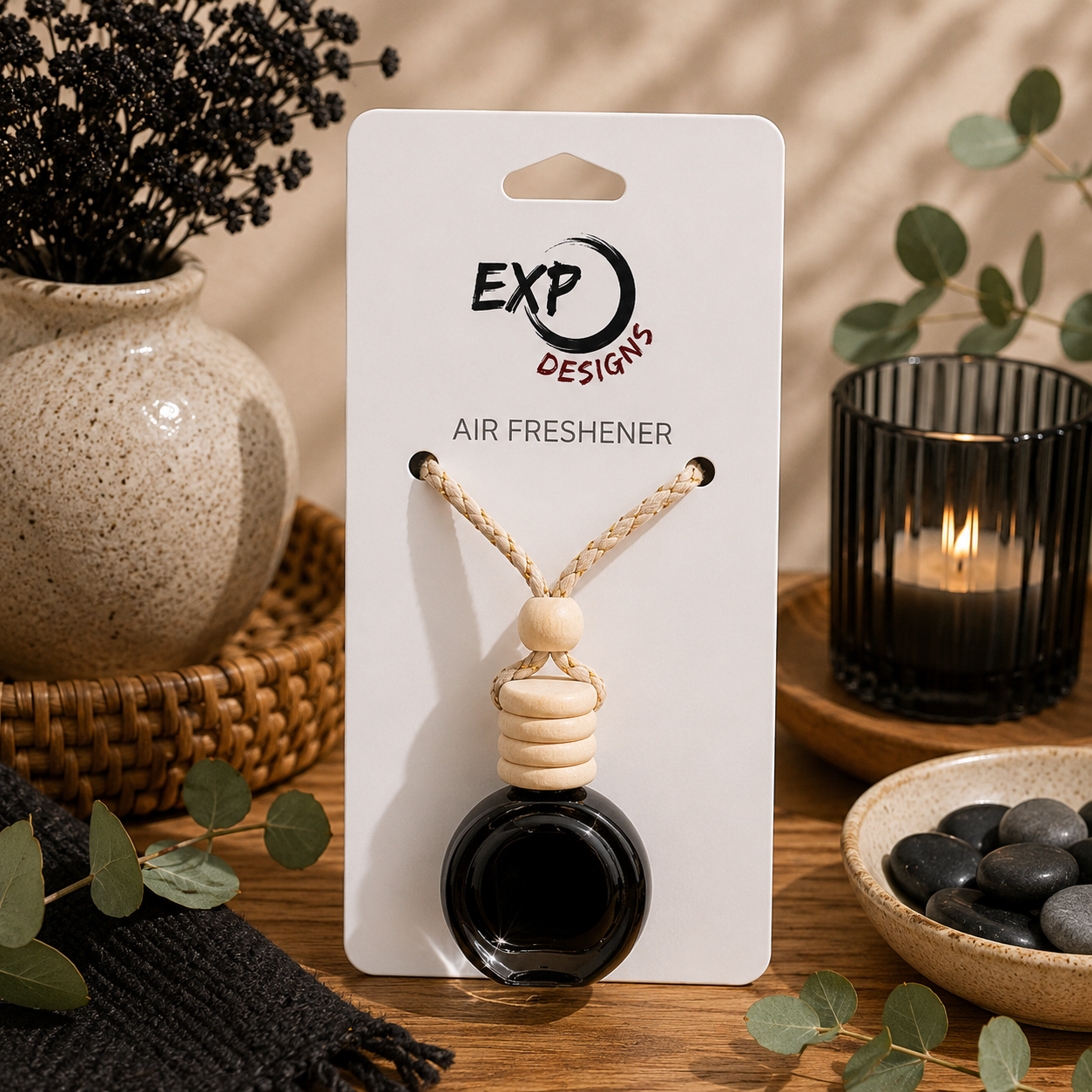 Round Wood Top Hanging Car Diffuser