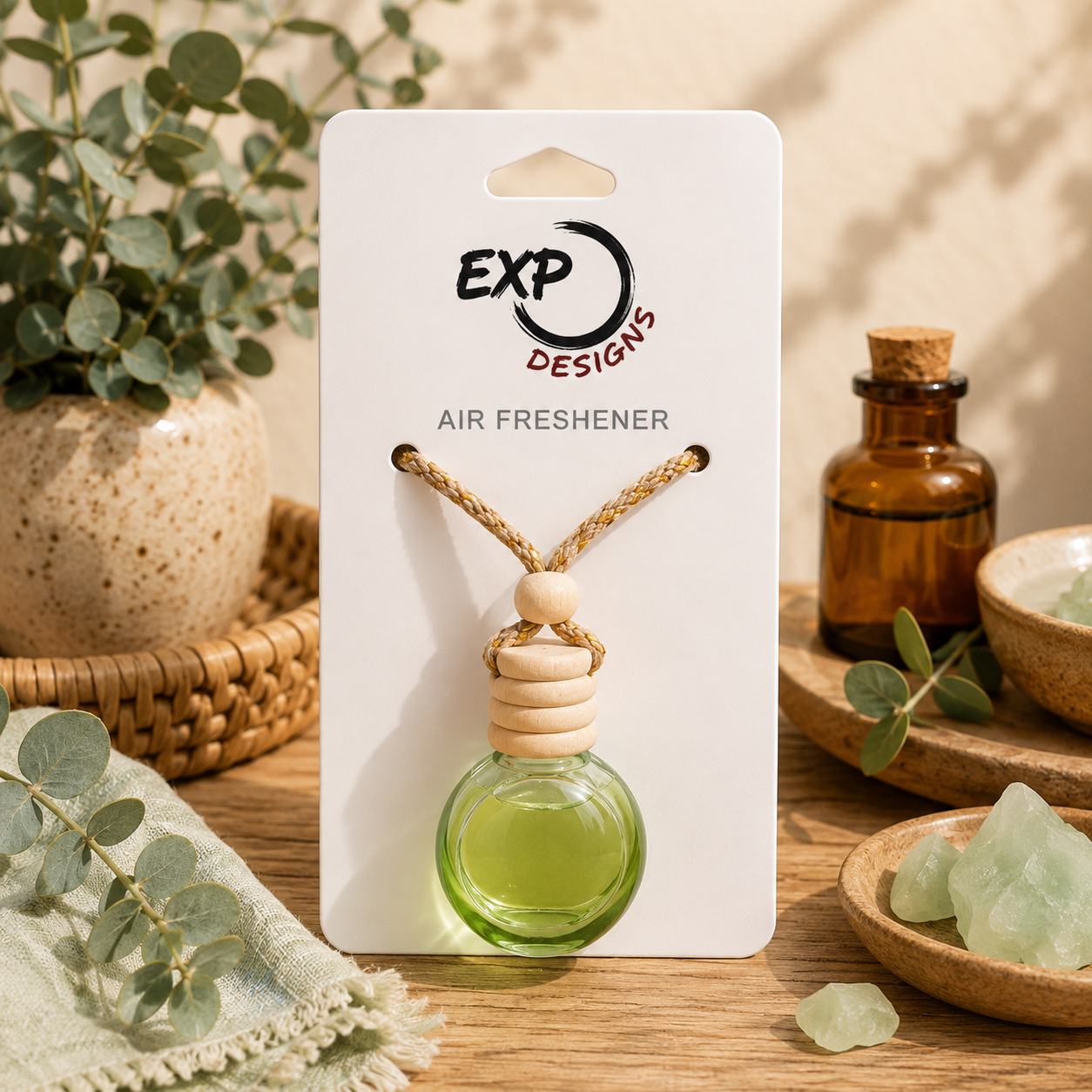 Round Wood Top Hanging Car Diffuser