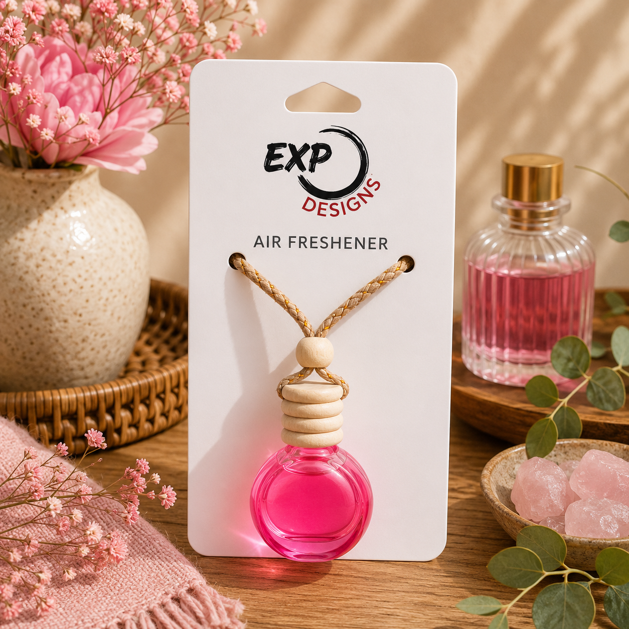 Round Wood Top Hanging Car Diffuser