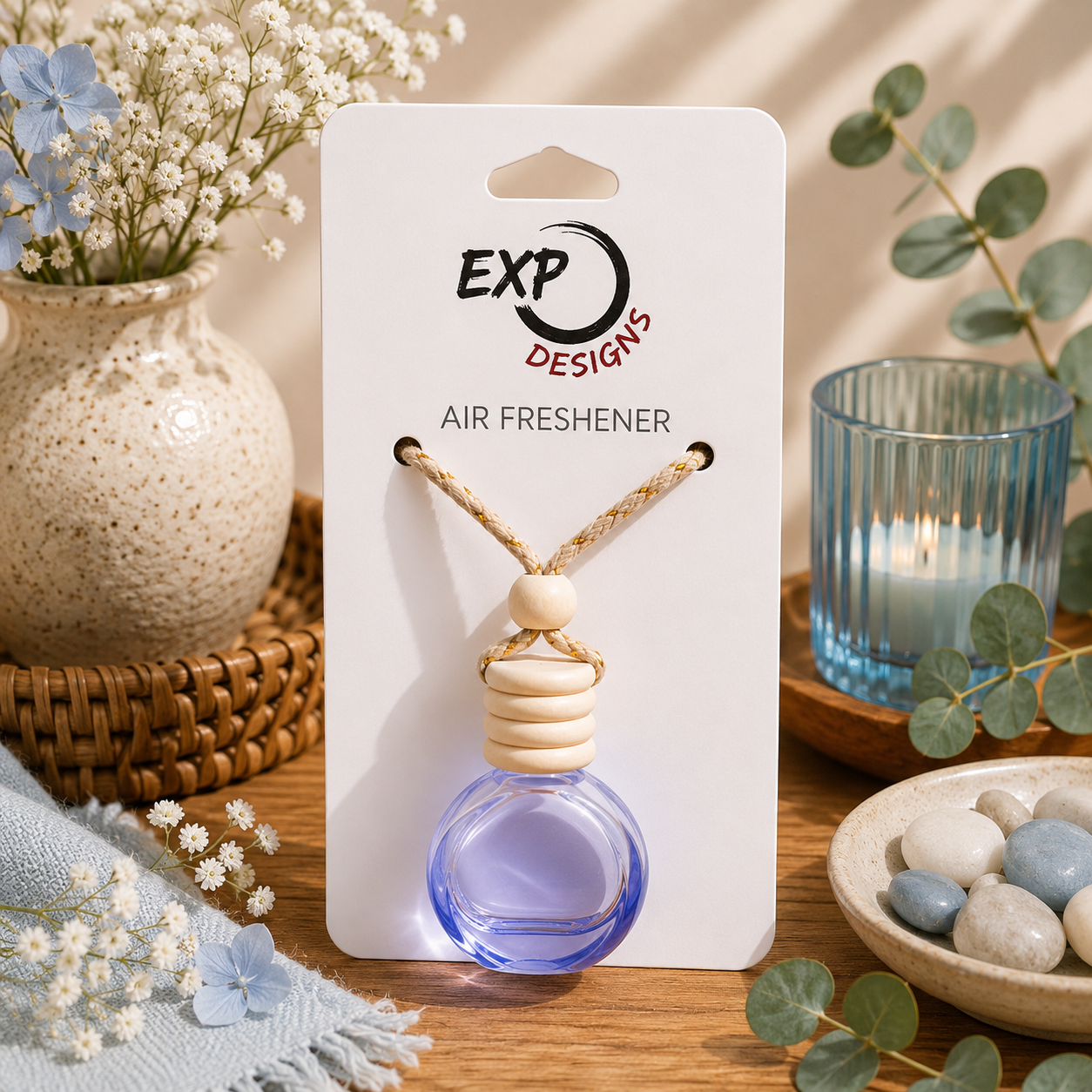 Round Wood Top Hanging Car Diffuser