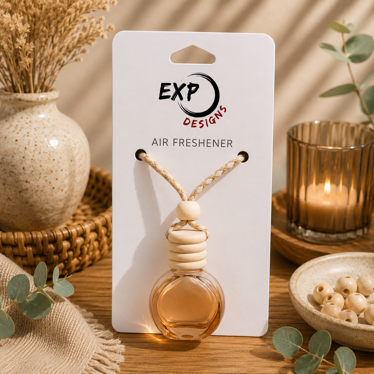 Round Wood Top Hanging Car Diffuser