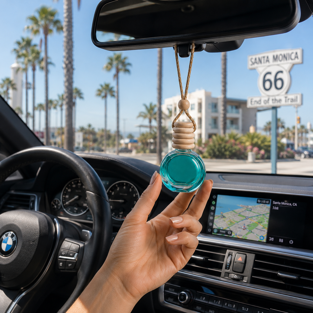 Round Wood Top Hanging Car Diffuser