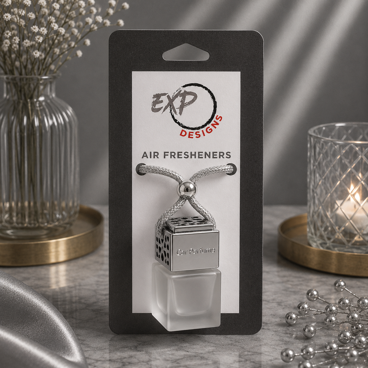 Square Metal Top - Hanging Car Diffuser