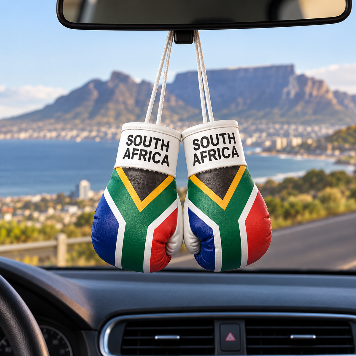 Mini Boxing Gloves Car Mirror Charm — Country Flag Edition