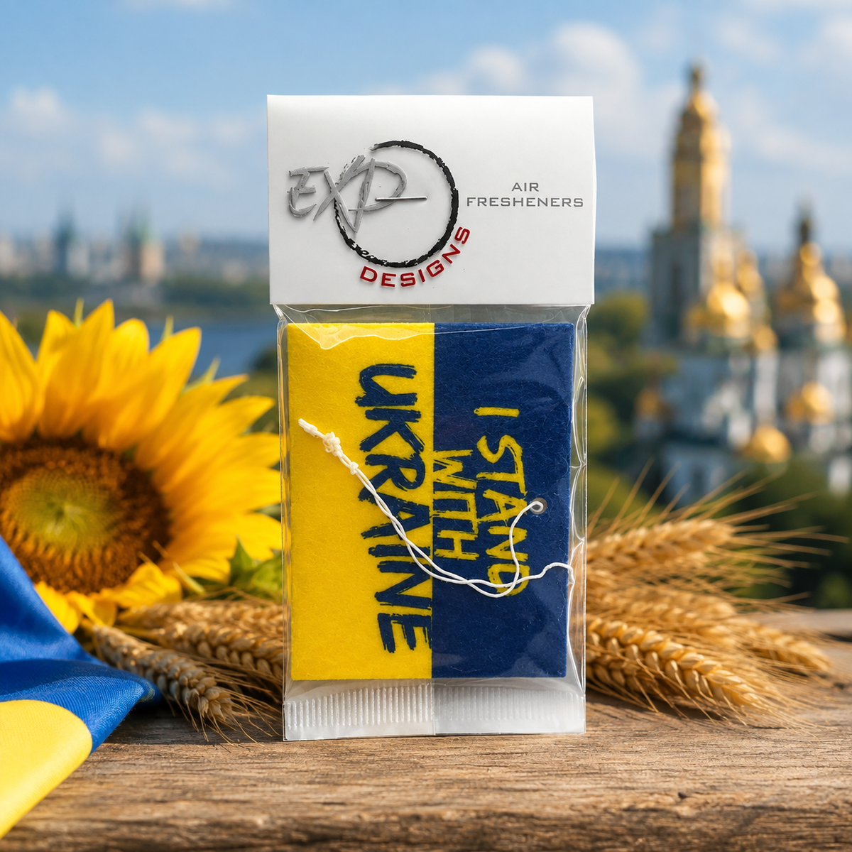 Stand with Ukrane Flag - Car Air Freshener
