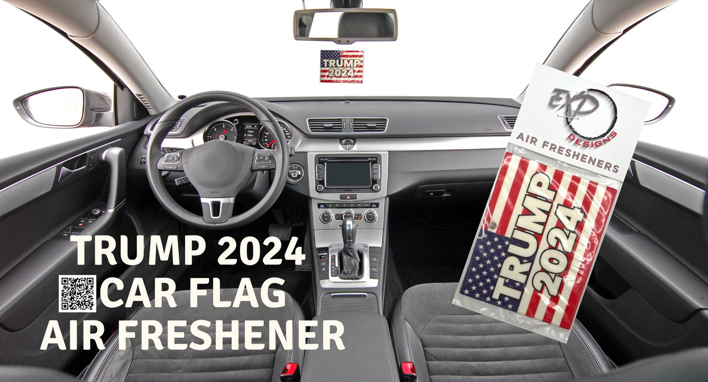 Ambientador para coche con la bandera de Trump 2024 