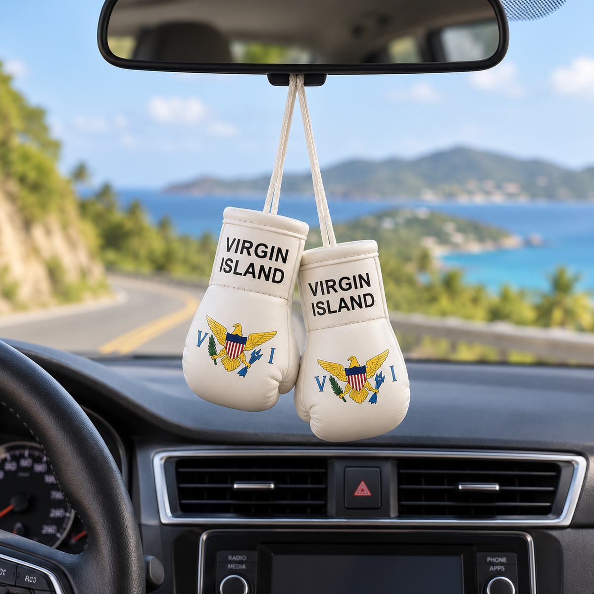 Mini Boxing Gloves Car Mirror Charm — Country Flag Edition